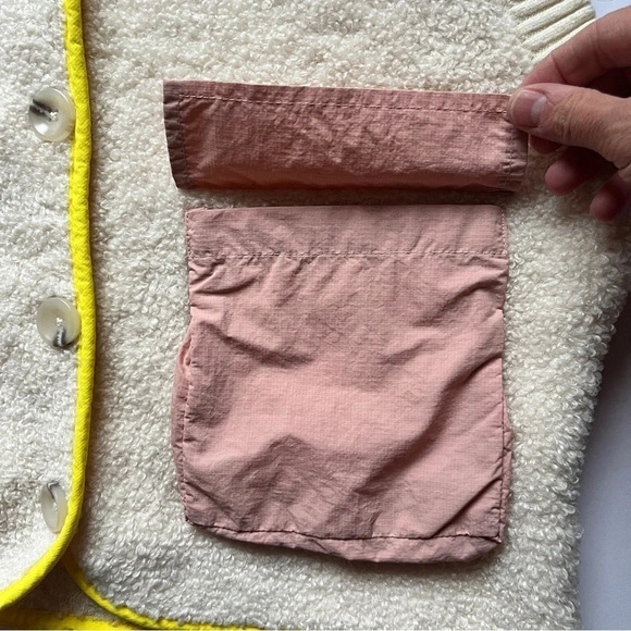 Zara Kids Boucle Knit Sweater Vest Fleece Pile  Retro Vintage Button Down 13-14 - Picture 10 of 15